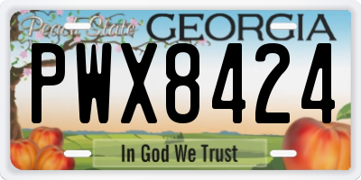 GA license plate PWX8424