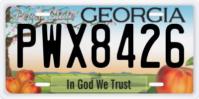 GA license plate PWX8426