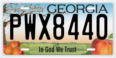 GA license plate PWX8440