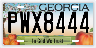 GA license plate PWX8444