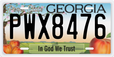 GA license plate PWX8476
