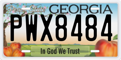 GA license plate PWX8484