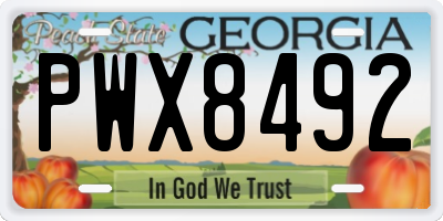 GA license plate PWX8492