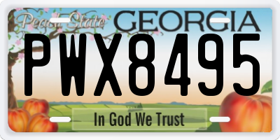 GA license plate PWX8495