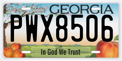 GA license plate PWX8506