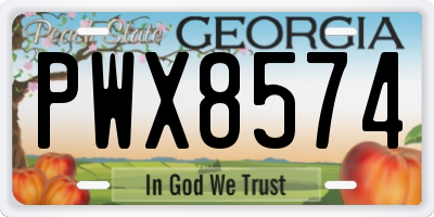 GA license plate PWX8574