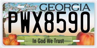 GA license plate PWX8590