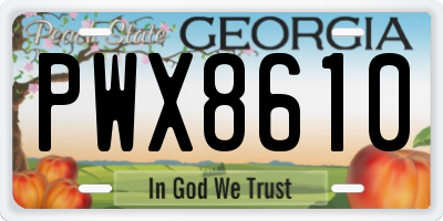 GA license plate PWX8610