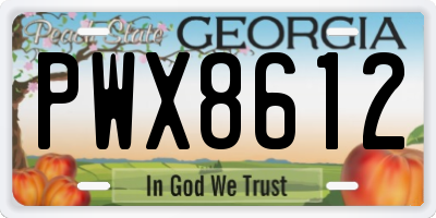 GA license plate PWX8612