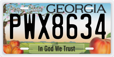 GA license plate PWX8634