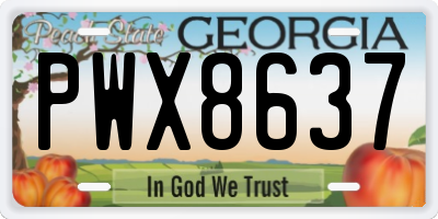 GA license plate PWX8637