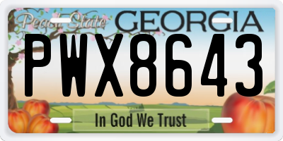 GA license plate PWX8643