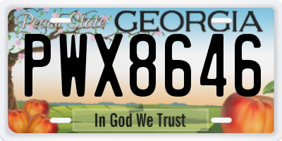 GA license plate PWX8646