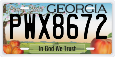 GA license plate PWX8672