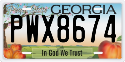 GA license plate PWX8674
