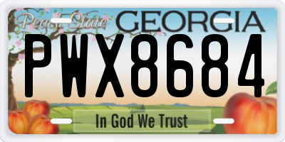 GA license plate PWX8684