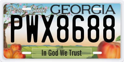 GA license plate PWX8688
