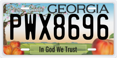 GA license plate PWX8696