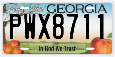 GA license plate PWX8711