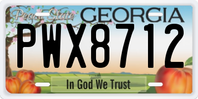 GA license plate PWX8712
