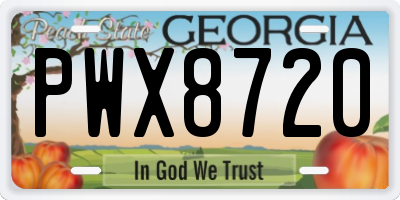 GA license plate PWX8720