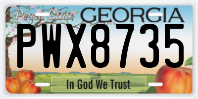 GA license plate PWX8735