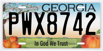 GA license plate PWX8742