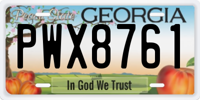 GA license plate PWX8761