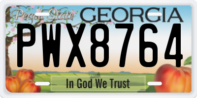 GA license plate PWX8764