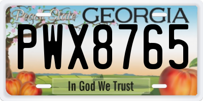GA license plate PWX8765