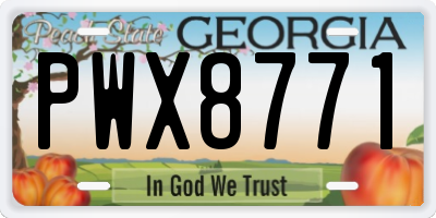 GA license plate PWX8771