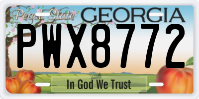 GA license plate PWX8772
