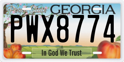 GA license plate PWX8774