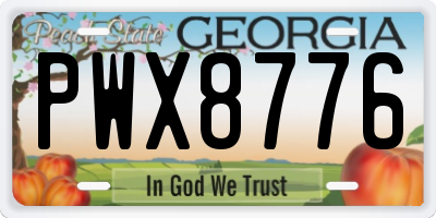 GA license plate PWX8776