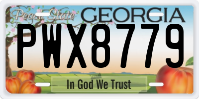 GA license plate PWX8779