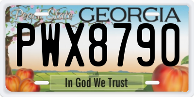 GA license plate PWX8790
