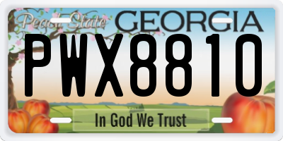 GA license plate PWX8810