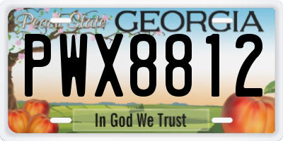 GA license plate PWX8812
