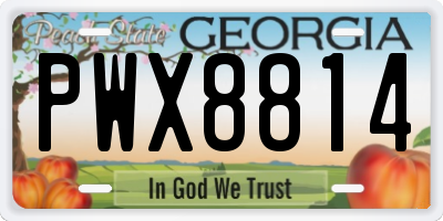 GA license plate PWX8814