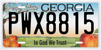 GA license plate PWX8815