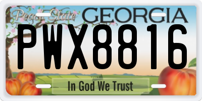 GA license plate PWX8816