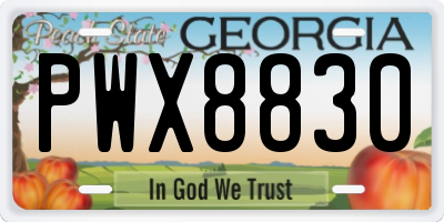 GA license plate PWX8830