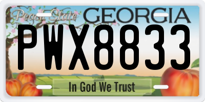 GA license plate PWX8833