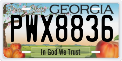 GA license plate PWX8836
