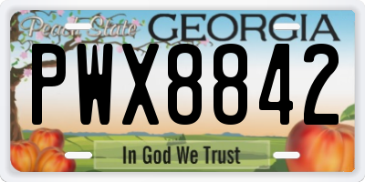 GA license plate PWX8842