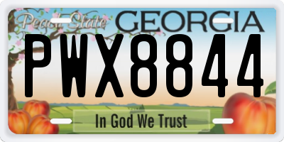 GA license plate PWX8844