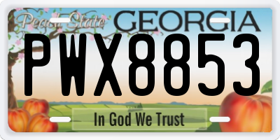 GA license plate PWX8853