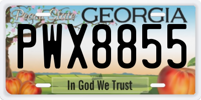 GA license plate PWX8855