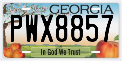 GA license plate PWX8857
