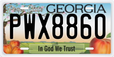 GA license plate PWX8860